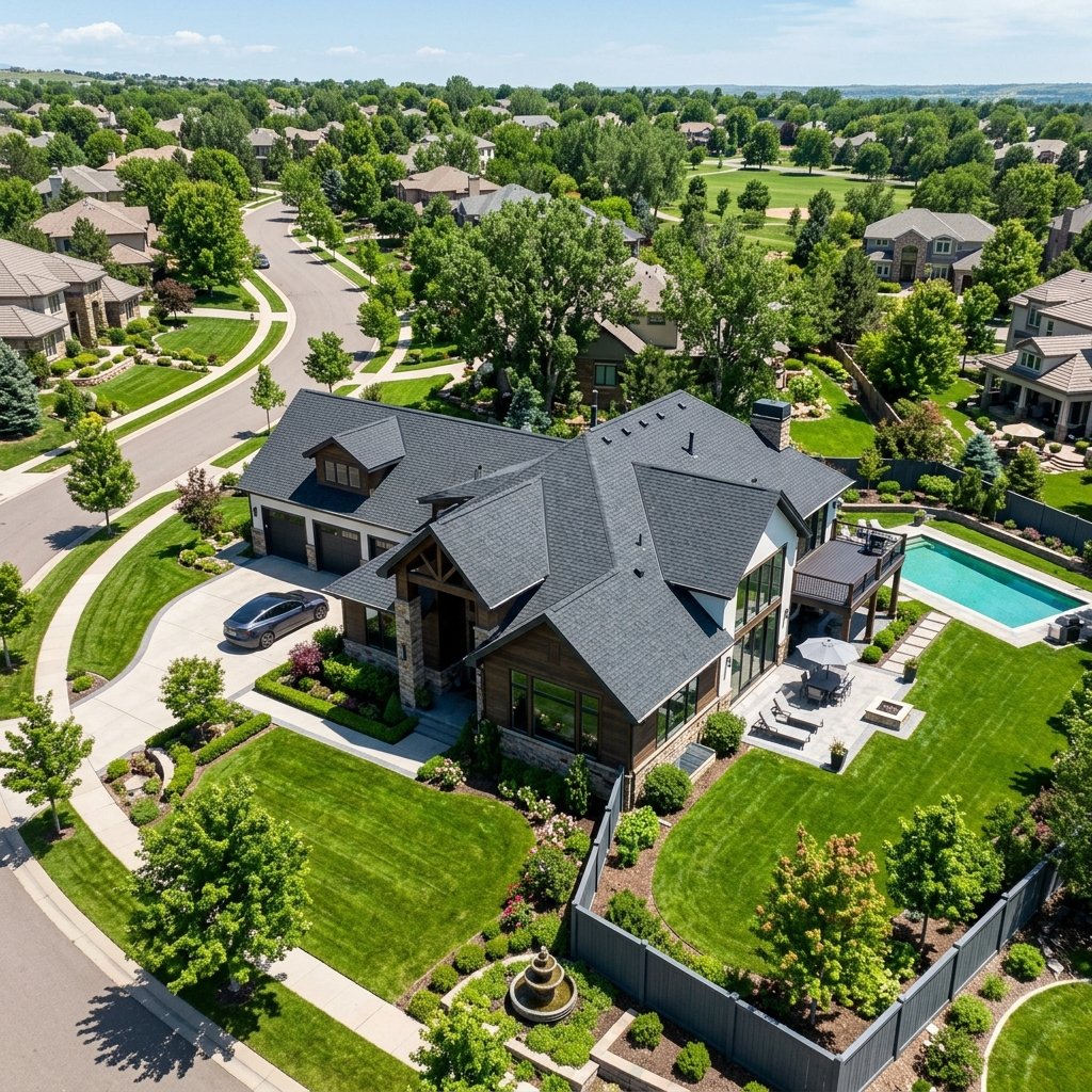 1234 Sample Ave Aerial View